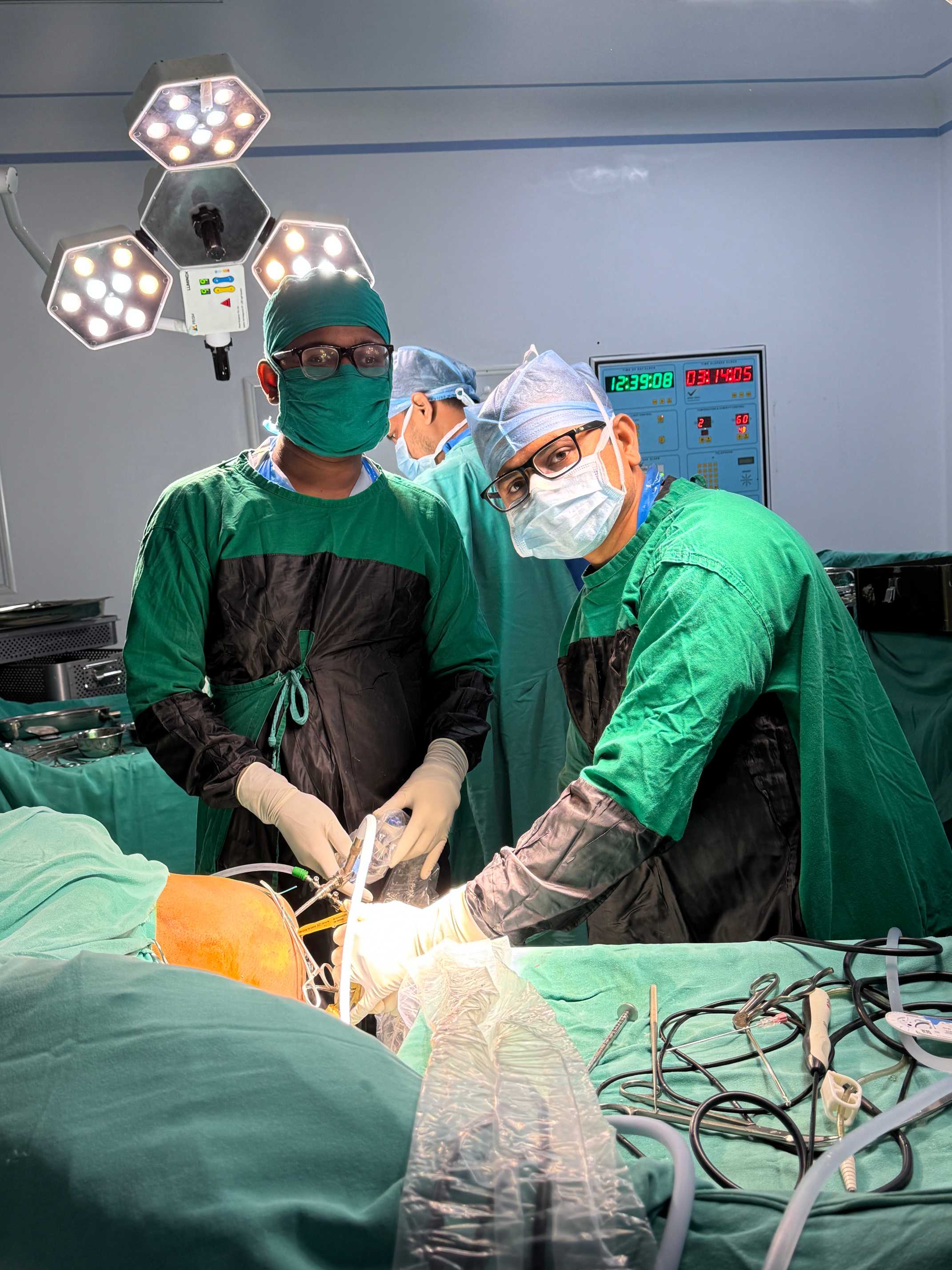Minimally invasive incisions from a shoulder arthroscopy